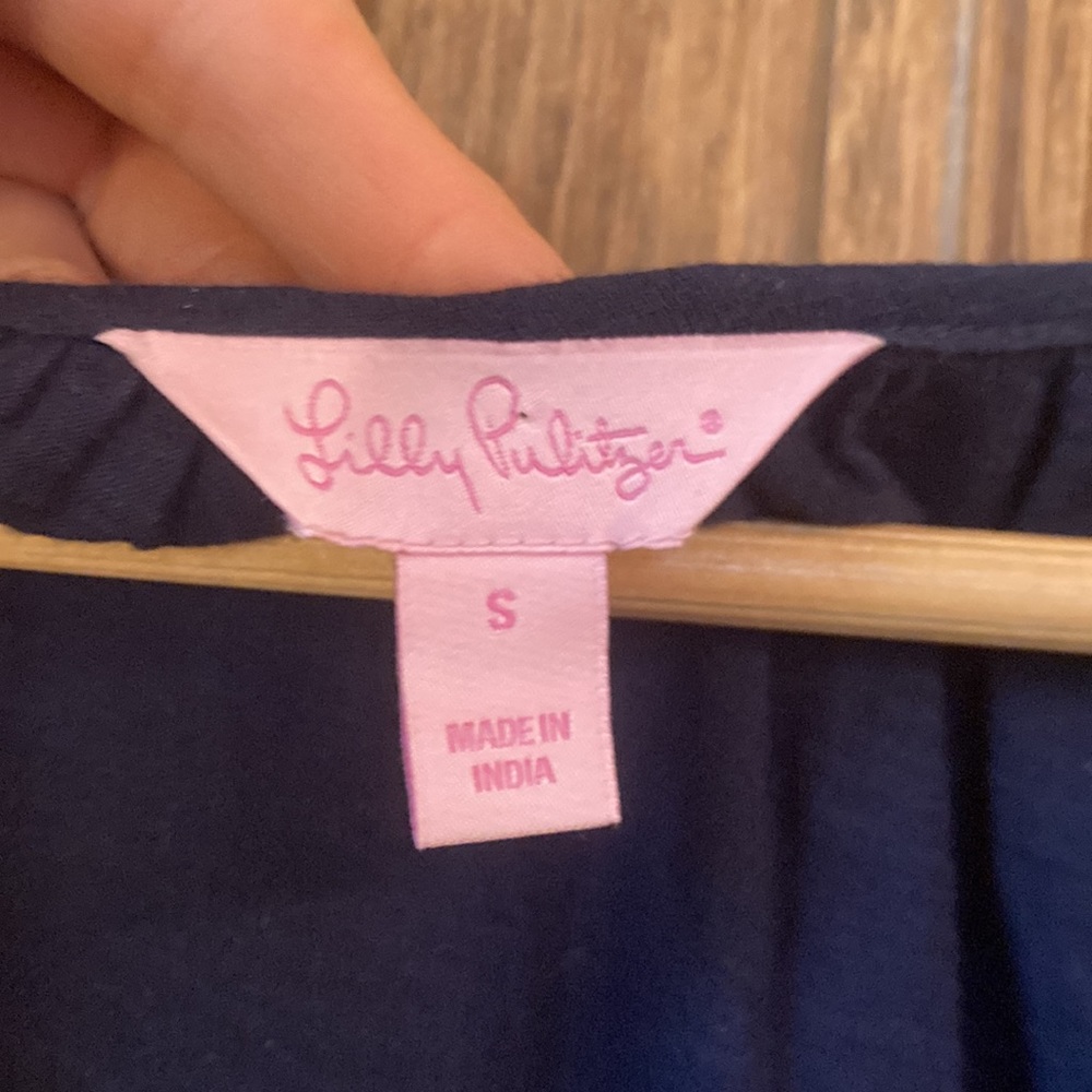 Lilly Pulitzer Navy Long Sleeve with Tassel Hem - Picture 6 of 10